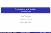 Computing Errors Radu Tr^ mbit˘a˘stradu/nlalgslides/lec4b_condstab.pdf · Radu Tr^ mbit˘a˘s ("Babe˘s-Bolyai" University) Conditioning and Stability March 18, 2009 8 / 24. Stability