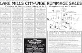 C R SaleS LAKE MILLS CITY-WIDE RUMMAGE SALESlmgraphic.com/sites/default/files/050218LMG07.pdf · City-Wide Rummage SaleS • Lake Mills Graphic • May 2, 2018 • 7 LAKE MILLS CITY-WIDE