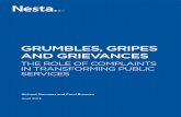 Grumbles, Gripes and Grievances · 2.1 The need for change 17 2.2 complaints about public services 19 2.3 complaints as drivers of innovation 22 2.4 using complaints to develop competence
