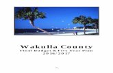 Wakulla County Final Budget and Five Year Plan 2016/2017 17 Final Budget Document... · 2019. 4. 18. · County Administrator’s Budget Message . Members of the Board of County Commissioners