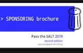 > SPONSORING brochure > SPONSORING brochure Pass the SALT 2019 second edition sponsoring@pass-the-salt.org