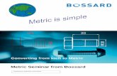 Metric Seminar from Bossard · Metric system Multiples & sub-multiples of 10 Hex cap screw M6 x 100 Pitch =1 mm Pitch = 1mm Examples: 1 m (meter) 10 dm (decimeter) 100 cm (centimeter
