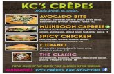 KC Crepes DPAC menu - res.cloudinary.com€¦ · CRÊPES Made l.äe.åh to a.,'tden. AVOCADO BITE chicken, cheddar, corn & black bean salsa, guacamole, lettuce, tomato, ranch $10
