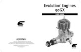 Evolution Engines 50GX · The Evolution 50GX engine uses a CM-6 type of spark plug. Before installing the spark plug you will need to set the spark plug gap to the following dimension: