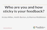 Who are you and how sticky is your feedback? ... Using a sticky note, give an example of sticky feedback that you would give to a student or staff member. 26 Attribution Says When