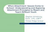 When Attachment Issues Come to School: Understanding and ...€¦ · In preschool: securely attached children ... better at handling conflict/stress, less aggressive than insecure