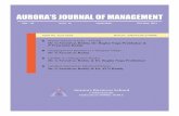 AURORA’S JOURNAL OF MANAGEMENT...Vol.VII, Issue-III, July–Sept, 2017 Issue-4 Oct–Dec, 2017 ISSN No. 2275-263X PHARMA INDUSTRY IN INDIA 3-14 Dr. G Sreenivas Reddy, Dr. Raghu Naga