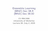 Ensemble Learning [RN2] Sec 18.4 [RN3] Sec 18ppoupart/teaching/cs486-spring... · 2015. 6. 30. · Ensemble Learning [RN2] Sec 18.4 [RN3] Sec 18.10 CS 486/686 University of Waterloo