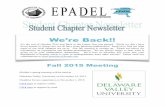 Fall 2015 Newsletter - MAAsections.maa.org/epadel/news/scn/2015FaNewsletter.pdf · 2015. 10. 27. · EPaDel’s spring meeting will be held at Delaware Valley University on November