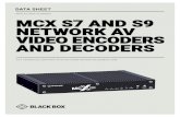 MCX-S7, MCX-S9 SERIES MCX S7 AND S9 NETWORK AV VIDEO … · 2019. 8. 26. · 6 1.877.877.2269 blackbox.com ders §§ § §§ ) § §or or § er ns mcx s9 network av video encoders