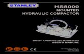 HS8000 - Stanley Infrastructure · PDF file 2018. 12. 26. · Stanley Hydraulic Tools recommends that servicing of hydraulic tools, other than routine maintenance, must be performed