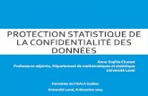 Protéger la confidentialité de données statistiques...PROTECTION STATISTIQUE DE LA CONFIDENTIALITÉ DES DONNÉES ormation de l’ISAA Québec Université Laval, 8 décembre 2015