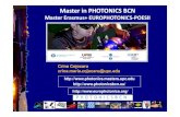 Master Erasmus+ EUROPHOTONICS POESII...Erasmus & somecourses: 1 Italy, 1 India, 1 Mexico, 1 Spain CAREER The sectors in which students can develop their profession are becoming very