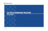 Q2 2013 EARNINGS RELEASE - s22.q4cdn.com · Q2 2013 EARNINGS RELEASE July 23, 2013. PENTAIR 2 CAUTION CONCERNING FORWARD-LOOKING STATEMENTS This communication contains statements