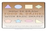 how to draw food and drinks - Little Learning Labs...your basic geometric shapes and practicing following directions! How to draw Food & Drinks with basic shapes! (C) 2014 Andrew Frinkle