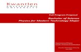 Full Program Proposal - Kwantlen Polytechnic and... Kwantlen Polytechnic University Bachelor of Science, Physics for Modern Technology Major FPP, Page 3 of 21 Revised: 6/8/2012 3:39