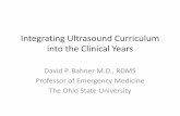 Integrating Ultrasound Curriculum into the Clinical Years2020 Vision for Sonology • Standard Education with Ultrasound • Standards for years of training (e.g. Med 1‐4, PGY 1‐3,