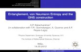 Entanglement, von Neumann Entropy and the GNS …trg/imsc50phy/Andres-Bal...Introduction Entanglement C*-Algebras and the GNS construction Von Neumann entropy and GNS construction