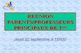 REUNION PARENTS/PROFESSEURS PRINCIPAUX DE 3etab.ac-poitiers.fr/coll-jules-michelet-angouleme/IMG/... · 2016. 9. 22. · La sécurité (diapo 14) Réunion parents 3ème 3 Les nouveautés