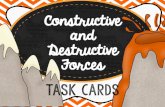 Constructive and Destructive Forces · Destructive Forces Task Cards . Name the process that raises or builds up the surface features of the Earth. Name the process that lowers or