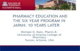 TEACHING STUDENTS TO BECOME PHARMACISTS · 2014. 10. 6. · TEACHING STUDENTS TO BECOME PHARMACISTS PHARMACY EDUCATION AND THE SIX YEAR PROGRAM IN JAPAN: 10 YEARS LATER L LLATER Michael