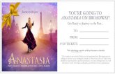 YOU’RE GOING TO ANASTASIA ON BROADW AY!...Journey to the past Visit telecharge.com for a full performance schedule THIS SEASON, CELEBRATE HOME v LOVV, FAMILY THIS SEASON, CELEBRATE