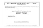 OWNER’S MANUAL 193111-078...OWNER’S MANUAL 193111-078 Revised May 13, 2011 IMPORTANT: Read these instructions before installing, operating, or servicing this system. Multi-Range