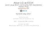 Alice-LG at ECIX - Stichting NLNOG€¦ · IXP Large BGP communities Multiple IXPs have shown interest – ECIX (already implements LBGP communities, will support the standard) –