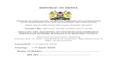 DRILLING AND EQUIPPING OF …...SPECIFIC PROCUREMENT NOTICE REPUBLIC OF KENYA MINISTRY OF AGRICULTURE, LIVESTOCK, FISHERIES AND COOPERATIVES STATE DEPARTMENT FOR CROP DEVELOPMENT SMALL