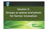 Session 3: Groups as spaces and places for farmer innovation · Session 3: Groups as spaces and places for farmer innovation. MAgrSc Innovation Support Programme 2016-2018 Develop