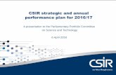 CSIR strategic and annual performance plan for 2016/17pmg-assets.s3-website-eu-west-1.amazonaws.com/160413CSIR.pdf · 2016. 4. 18. · yet research efforts to address it, is disproportionately