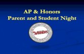 AP & Honors Parent Night - Woodbridge High School...Honors Classes Honors courses are taught at a faster pace and cover more material in greater depth than regular level classes providing