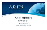ARIN Update · ARIN Inventory Report ~5.34 /8s in available inventory *as of 3 Feb 2012 •Doesn’t include quarantined space (reclaimed/returned space held for 6 months to clear