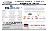 2017 FLORIDA GATORS TRACK & FIELD · 2017 FLORIDA GATORS TRACK & FIELD 2017 SCHEDULE INDOOR January 7 Orange & Purple Classic Clemson, S.C. ... t-3rd / W: 8th March 10-11 NCAA Indoor