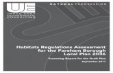 Habitats Regulations Assessment for the · 2017. 9. 25. · Habitats Regulations Assessment for the Fareham Borough Local Plan 2036 Screening Report for the Draft Plan Client: Fareham