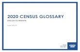 2020 Census Glossary Marathi2020 2020 (American Community Survey) 2020 CENSUS GLOSSARY – ENGLISH TO MARATHI General Terms English Marathi 2020 Census जनगणन 2020 Decennial
