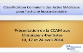 Présentation de la CCAM aux Chirurgiens-Dentistes · 2014. 4. 28. · GÉNÉRALITÉS: Historique • En 2005 – la CCAM remplace la NGAP et devient le référentiel des actes techniques