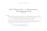 AP Physics-1 Summer Assignment  · Web view2015. 6. 12. · Long branch high school. AP Physics-1 Summer Assignment. 2015. Instructions: Solve all problems on separate paper making