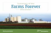 Summary of the Farms Forever Discussion - Ontario · 2018. 1. 18. · supporting stable agricultural activity, preserving agricultural lands, and promoting agricultural production.
