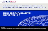 DHS COMPARATIVE REPORTS 47Table A3.6 Short stature country trends for girls age 15-19 Table A4.1 Percentage of girls age 15-19 pregnant or childbearing Table A5.1 Anemia comparison