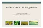 RuizDiaz Agent Update South West · Micronutrient Management Dorivar Ruiz Diaz ... Lb/Acre 70,000 1,000 40 20 20 10 2. Organic Matter ¾Important source of most micronutrients. ¾Simple