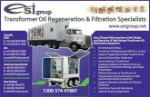 ESI are Transformer Oil - TCC Home · 2012. 7. 12. · TRANSFORMER OIL RECLAMATION Regeneration of transformer oil is energy efficient and less expensive today than refilling an older