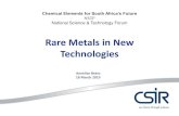 Rare Metals in New Technologies - NSTF · What are “Rare Metals”? 1. Rare metals are defined according to the relative abundance of the chemical elements in the Earth’s upper