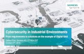 Cybersecurity in Industrial Environments€¦ · Siemens Software Siemens Digital Services Holistic IT security concept Digitally enhanced Electrification and Automation Design &