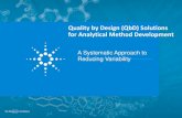 Quality by Design (QbD) Solutions for Analytical Method ......8 QbD Approach for Method Development • Analytical QbD begins by defining goals (Analytical Target Profile, ATP) and