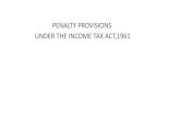 PENALTY PROVISIONS UNDER THE INCOME TAX ACT,1961 · 2020. 8. 28. · Section 271AAC -Income under section 68,69,69A,69B,69C,69D determined by the assessing officer if not included