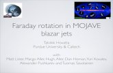 Faraday rotation in MOJAVE blazar jets · 2012. 1. 6. · FARADAY ROTATION • Linearly polarized wave is a sum of right and left hand circularly polarized waves • In magnetized