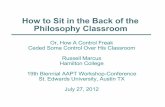 How to Sit in the Back of the Philosophy Classroom · < Some learning styles (using Myers-Briggs personality type tests or Grasha-Reichman learning-styles metrics) interact poorly