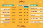 popcorn shrimp beef brisket gator bites - OWAvisitowa.com/wp-content/uploads/2017/07/Veranda-Menu.pdf · owata thunder pretzel $8.75 nachos with cheese $6.00 SANDWICH ONLY MEDIUM