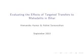 Evaluating the Effects of Targeted Transfers to Mahadalits in Bihar · 4. Dashrath Manjhi Kaushal Vikas Yojana vocational training courses 16.0 5. Cash transfers in schools Scholarships,